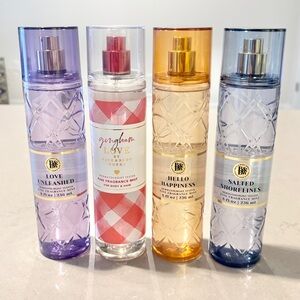 Bath & Body Works Fragrance Mist Bundle 4pc Gingham Love Hello Happiness